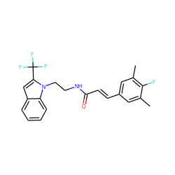 Cc1cc(/C=C/C(=O)NCCn2c(C(F)(F)F)cc3ccccc32)cc(C)c1F ZINC000169347555