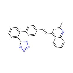 Cc1cc(/C=C/c2ccc(-c3ccccc3-c3nnn[nH]3)cc2)c2ccccc2n1 ZINC000013728651