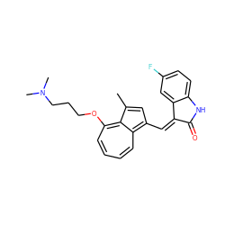 Cc1cc(/C=C2/C(=O)Nc3ccc(F)cc32)c2ccccc(OCCCN(C)C)c1-2 ZINC000043195355