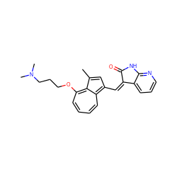 Cc1cc(/C=C2\C(=O)Nc3ncccc32)c2ccccc(OCCCN(C)C)c1-2 ZINC000064539240