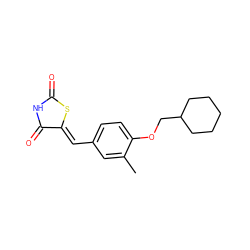 Cc1cc(/C=C2\SC(=O)NC2=O)ccc1OCC1CCCCC1 ZINC000115791797