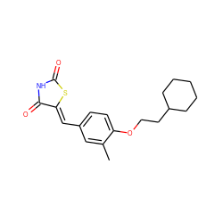 Cc1cc(/C=C2\SC(=O)NC2=O)ccc1OCCC1CCCCC1 ZINC000115791165