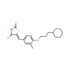 Cc1cc(/C=C2\SC(=O)NC2=O)ccc1OCCCC1CCCCC1 ZINC000139421961