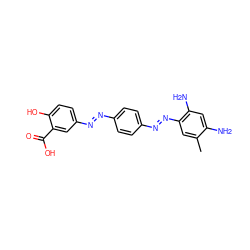 Cc1cc(/N=N/c2ccc(/N=N/c3ccc(O)c(C(=O)O)c3)cc2)c(N)cc1N ZINC000004523158