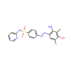 Cc1cc(/N=N/c2ccc(S(=O)(=O)Nc3ccccn3)cc2)c(N)c(C)c1O ZINC000098209246