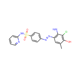 Cc1cc(/N=N/c2ccc(S(=O)(=O)Nc3ccccn3)cc2)c(N)c(Cl)c1O ZINC000103279573