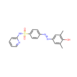 Cc1cc(/N=N/c2ccc(S(=O)(=O)Nc3ccccn3)cc2)cc(C)c1O ZINC000098208474