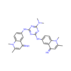 Cc1cc(=N)c2cc(Nc3nc(Nc4ccc5c(c4)c(=N)cc(C)n5C)nc(N(C)C)n3)ccc2n1C ZINC000377853409