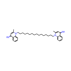 Cc1cc(=N)c2ccccc2n1CCCCCCCCCCCCCCCCn1c(C)cc(=N)c2ccccc21 ZINC000377803803