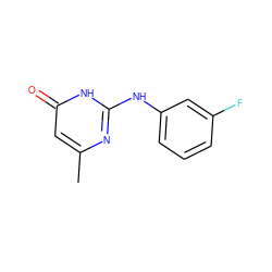 Cc1cc(=O)[nH]c(Nc2cccc(F)c2)n1 ZINC000013113927