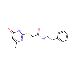 Cc1cc(=O)[nH]c(SCC(=O)NCCc2ccccc2)n1 ZINC000018093765