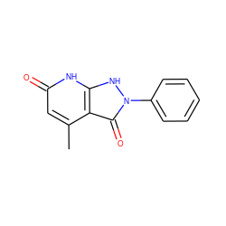 Cc1cc(=O)[nH]c2[nH]n(-c3ccccc3)c(=O)c12 ZINC000012446273