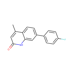 Cc1cc(=O)[nH]c2cc(-c3ccc(F)cc3)ccc12 ZINC000096906609