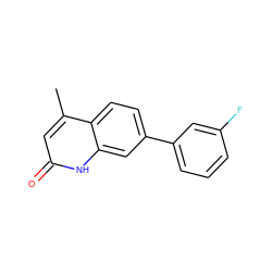 Cc1cc(=O)[nH]c2cc(-c3cccc(F)c3)ccc12 ZINC000096906610