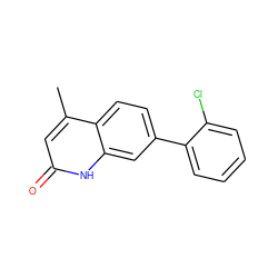 Cc1cc(=O)[nH]c2cc(-c3ccccc3Cl)ccc12 ZINC000096906611