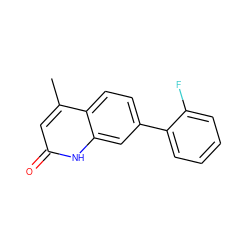 Cc1cc(=O)[nH]c2cc(-c3ccccc3F)ccc12 ZINC000095921062