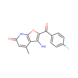 Cc1cc(=O)[nH]c2oc(C(=O)c3ccc(F)cc3)c(N)c12 ZINC000071281723