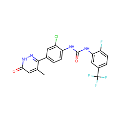 Cc1cc(=O)[nH]nc1-c1ccc(NC(=O)Nc2cc(C(F)(F)F)ccc2F)c(Cl)c1 ZINC000063539426