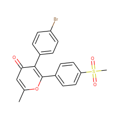 Cc1cc(=O)c(-c2ccc(Br)cc2)c(-c2ccc(S(C)(=O)=O)cc2)o1 ZINC000013581183