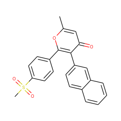 Cc1cc(=O)c(-c2ccc3ccccc3c2)c(-c2ccc(S(C)(=O)=O)cc2)o1 ZINC000012352435