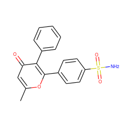 Cc1cc(=O)c(-c2ccccc2)c(-c2ccc(S(N)(=O)=O)cc2)o1 ZINC000013581175