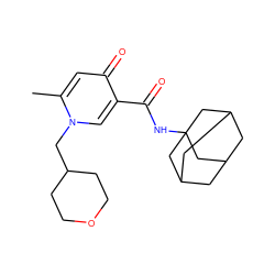 Cc1cc(=O)c(C(=O)NC23CC4CC(CC(C4)C2)C3)cn1CC1CCOCC1 ZINC000095553878