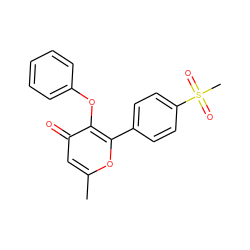 Cc1cc(=O)c(Oc2ccccc2)c(-c2ccc(S(C)(=O)=O)cc2)o1 ZINC000013581223