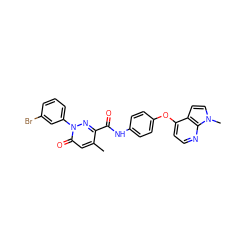 Cc1cc(=O)n(-c2cccc(Br)c2)nc1C(=O)Nc1ccc(Oc2ccnc3c2ccn3C)cc1 ZINC001772570725