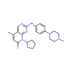 Cc1cc(=O)n(C2CCCC2)c2nc(Nc3ccc(N4CCN(C)CC4)cc3)ncc12 ZINC000013641481