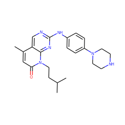 Cc1cc(=O)n(CCC(C)C)c2nc(Nc3ccc(N4CCNCC4)cc3)ncc12 ZINC000014945419