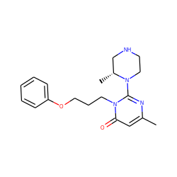 Cc1cc(=O)n(CCCOc2ccccc2)c(N2CCNC[C@H]2C)n1 ZINC000045315602