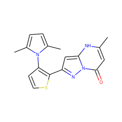 Cc1cc(=O)n2nc(-c3sccc3-n3c(C)ccc3C)cc2[nH]1 ZINC000100924978