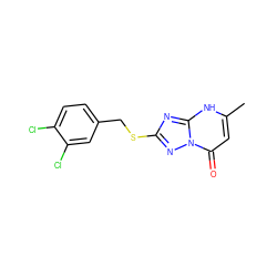 Cc1cc(=O)n2nc(SCc3ccc(Cl)c(Cl)c3)nc2[nH]1 ZINC000095576471