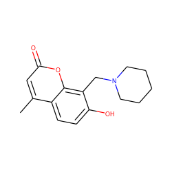 Cc1cc(=O)oc2c(CN3CCCCC3)c(O)ccc12 ZINC000000140918