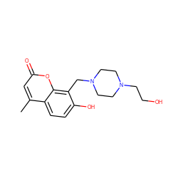 Cc1cc(=O)oc2c(CN3CCN(CCO)CC3)c(O)ccc12 ZINC000019682087