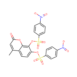 Cc1cc(=O)oc2c(OS(=O)(=O)c3ccc([N+](=O)[O-])cc3)c(OS(=O)(=O)c3ccc([N+](=O)[O-])cc3)ccc12 ZINC001772606831