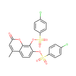 Cc1cc(=O)oc2c(OS(=O)(=O)c3ccc(Cl)cc3)c(OS(=O)(=O)c3ccc(Cl)cc3)ccc12 ZINC001772579193