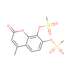 Cc1cc(=O)oc2c(OS(C)(=O)=O)c(OS(C)(=O)=O)ccc12 ZINC000001768242