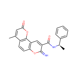 Cc1cc(=O)oc2c1ccc1oc(=N)c(C(=O)N[C@H](C)c3ccccc3)cc12 ZINC000653808322