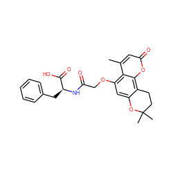 Cc1cc(=O)oc2c3c(cc(OCC(=O)N[C@@H](Cc4ccccc4)C(=O)O)c12)OC(C)(C)CC3 ZINC000012889257