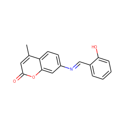 Cc1cc(=O)oc2cc(/N=C/c3ccccc3O)ccc12 ZINC000022728265