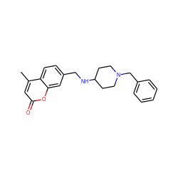 Cc1cc(=O)oc2cc(CNC3CCN(Cc4ccccc4)CC3)ccc12 ZINC000653786698