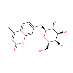 Cc1cc(=O)oc2cc(O[C@@H]3O[C@H](CO)[C@H](O)[C@H](O)[C@H]3O)ccc12 ZINC000004083819