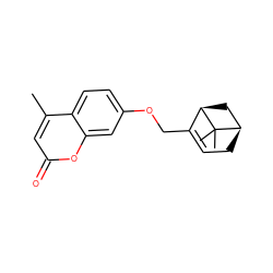 Cc1cc(=O)oc2cc(OCC3=CC[C@@H]4C[C@H]3C4(C)C)ccc12 ZINC001772653020