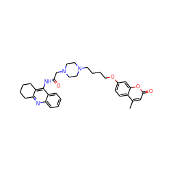 Cc1cc(=O)oc2cc(OCCCCN3CCN(CC(=O)Nc4c5c(nc6ccccc46)CCCC5)CC3)ccc12 ZINC000096271843