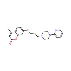 Cc1cc(=O)oc2cc(OCCCN3CCN(c4ccccn4)CC3)ccc12 ZINC000013486992