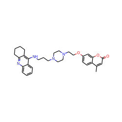 Cc1cc(=O)oc2cc(OCCN3CCN(CCCNc4c5c(nc6ccccc46)CCCC5)CC3)ccc12 ZINC000299865039