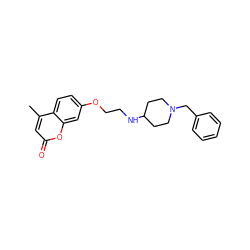 Cc1cc(=O)oc2cc(OCCNC3CCN(Cc4ccccc4)CC3)ccc12 ZINC000653691267