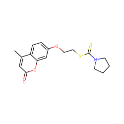 Cc1cc(=O)oc2cc(OCCSC(=S)N3CCCC3)ccc12 ZINC000119182498