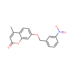 Cc1cc(=O)oc2cc(OCc3cccc([N+](=O)[O-])c3)ccc12 ZINC000000471249